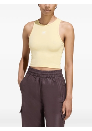 adidas ribbed logo-print tank top - Yellow