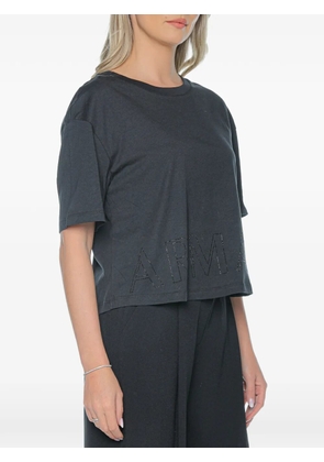 Armani Exchange rhinestone-logo T-shirt - Black