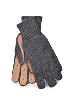 Brunello Cucinelli two-tone perforated gloves - Grey