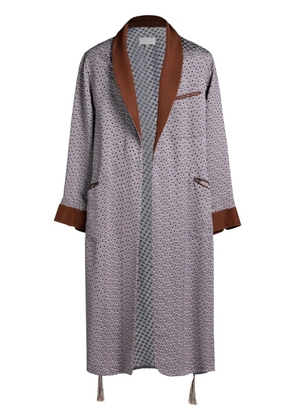 Maison Margiela geometric-pattern fringed coat - Grey