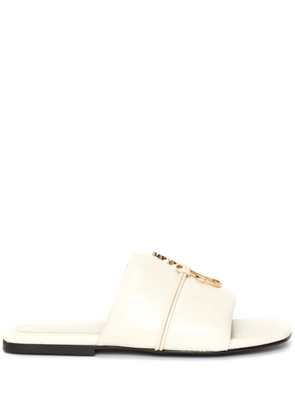 JW Anderson Anchor-logo leather slides - Neutrals