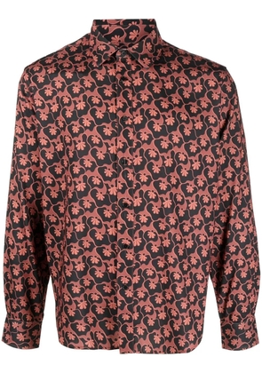 Viktor & Rolf Viktor & Rolf Floral Pattern Shirt with French Collar - Orange