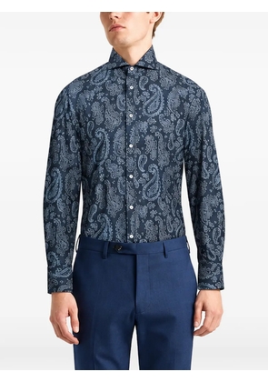 Brunello Cucinelli paisley-print button-down shirt - Blue