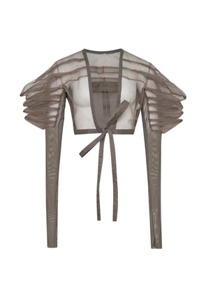 Rick Owens Rhino sheer ruffled top - Brown