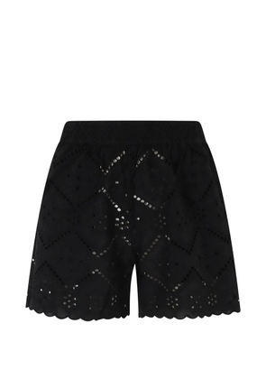 MC2 Saint Barth Meave floral-embroidered shorts - Black
