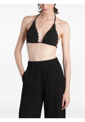 Hibourama Diamond crystal-embellished top - Black