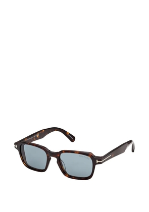 TOM FORD Eyewear T-logo rectangle-frame sunglasses - Brown