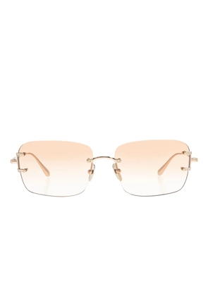 Linda Farrow Sasha rectangle-frame sunglasses - Gold