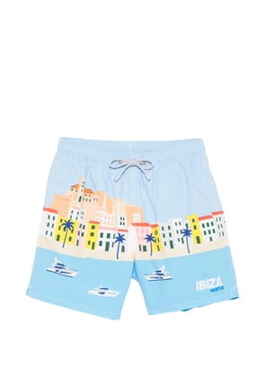 MC2 Saint Barth Gustavia Ibiza-print swim shorts - Blue