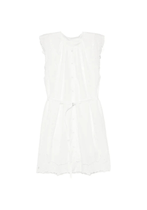 LESS cutwork sleeveless shirt dress - White