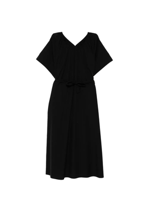 LESS gathered-detail elasticated-collar dress - Black
