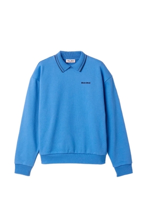 Miu Miu cotton-fleece sweatshirt - Blue