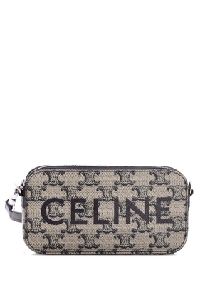 Celine Pre-Owned Horizontal Pouch Crossbody Bag Logo Triomphe Coated Canvas shoulder bag - Black
