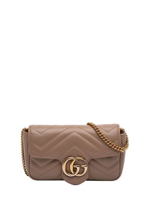 Gucci Pre-Owned 2016-2026 Mini GG Marmont Matelasse Calfskin Flap crossbody bag - Brown