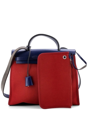 Hermès Pre-Owned Herbag Zip Leather and Toile 31 shoulder bag - Blue