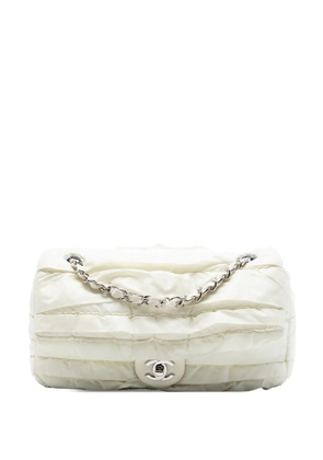 CHANEL Pre-Owned 2019 CC Nylon Ruffled Single Flap shoulder bag - White