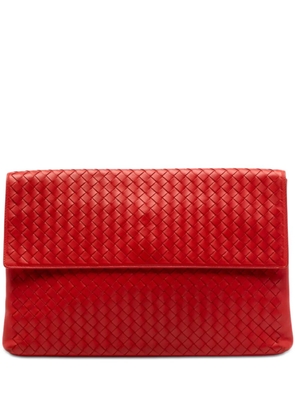 Bottega Veneta Pre-Owned 2012-2026 Nappa Intrecciato Portfolio Flap clutch bag - Red