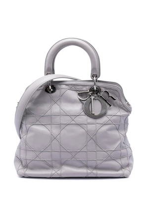 Christian Dior Pre-Owned 2009 Medium Lambskin Cannage Polochon Granville satchel - Grey