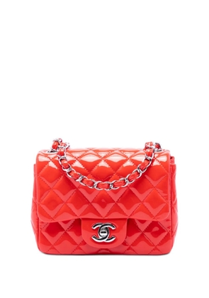 CHANEL Pre-Owned 2014 Mini Square Classic Patent Single Flap crossbody bag - Red