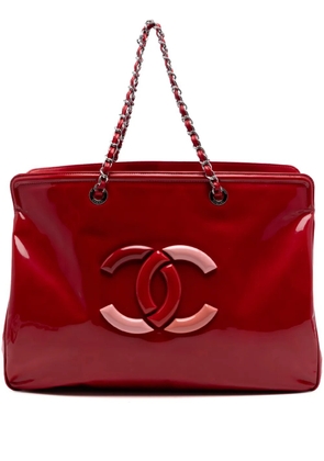 CHANEL Pre-Owned 2009-2010 Patent CC Lipstick tote bag - Red