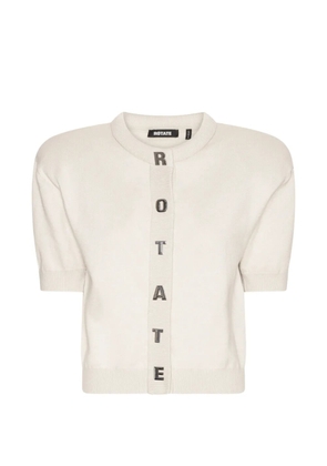 ROTATE BIRGER CHRISTENSEN letter buttoned cardigan - Neutrals