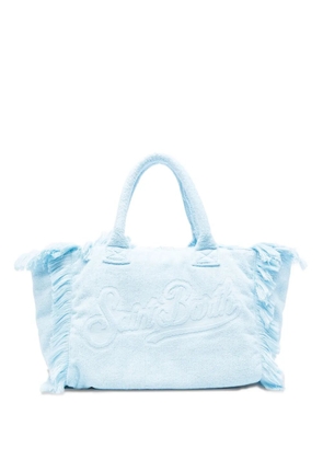 MC2 Saint Barth Colette Terry embossed-logo fringed tote bag - Blue
