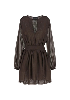 Giovanni Bedin cut-out asymmetric-hem mini dress - Brown