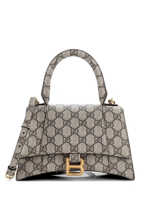 Gucci Pre-Owned x Balenciaga The Hacker Project Hourglass Top Handle Bag GG Coated Canvas Small shoulder bag - Neutrals