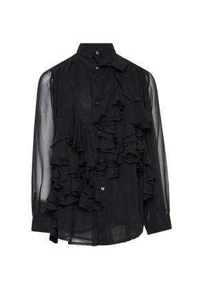 Comme Des Garçons Comme Des Garçons ruffled sheer blouse - Black