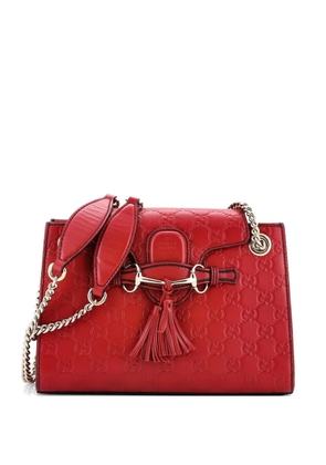 Gucci Pre-Owned Emily Chain Flap Guccissima Leather Small shoulder bag - Red