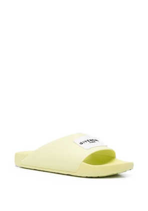 Givenchy logo-patch slide sandals - Yellow