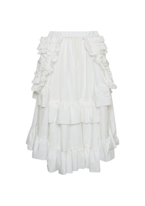Comme Des Garçons Girl ruffled tiered midi skirt - White