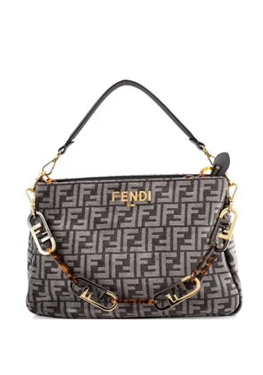 Fendi Pre-Owned O'Lock Zip Shoulder Bag Zucca Chenille hobo bag - Grey