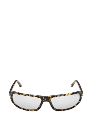 TOM FORD Eyewear tortoiseshell-effect rectangle-frame sunglasses - Brown