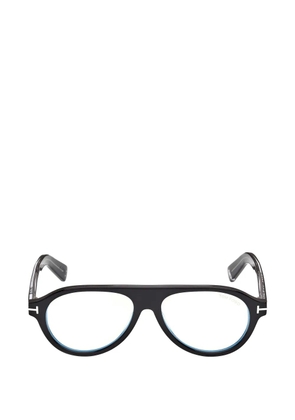 TOM FORD Eyewear T-logo pilot-frame glasses - Black