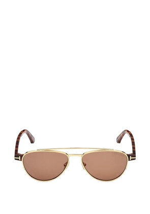 TOM FORD Eyewear double-bridge pilot sunglasses - Brown