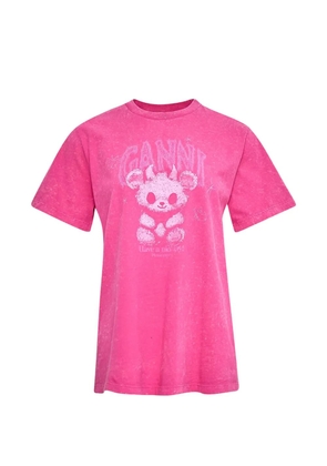 GANNI graphic-print T-shirt - Pink