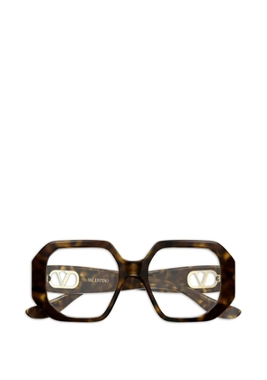 VALENTINO GARAVANI EYEWEAR VLogo geometric-frame glasses - Brown