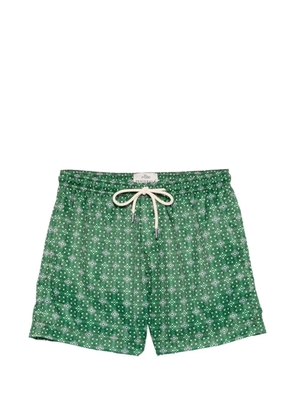 PENINSULA SWIMWEAR Caprera geometric-print drawstring swim shorts - Green