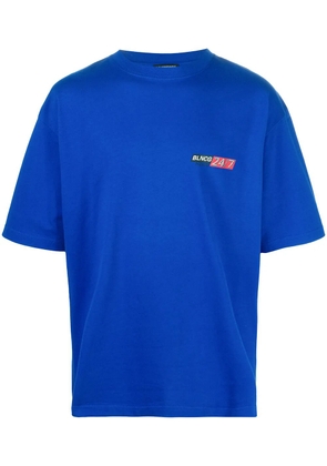 Balenciaga logo-print oversize T-shirt - Blue