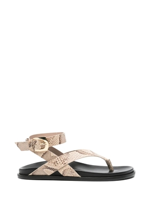 Stuart Weitzman Marykate snakeskin-effect sandals - Neutrals