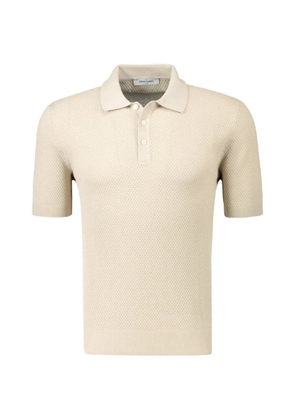 Gran Sasso waffle-knit polo shirt - Neutrals