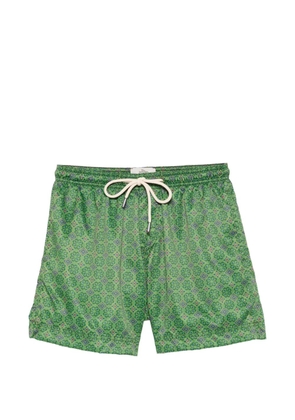 PENINSULA SWIMWEAR Caprera geometric-print drawstring swim shorts - Green