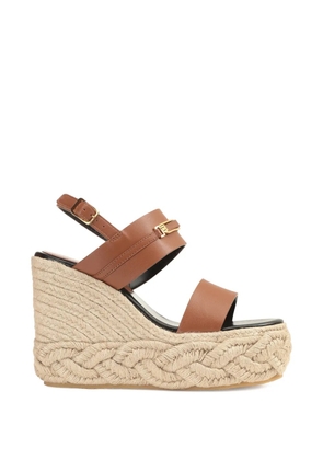 Sergio Rossi Bitt gold-tone hardware sandals - Brown