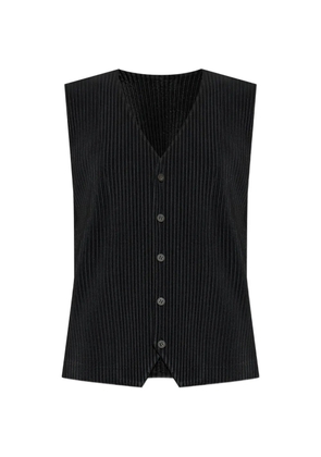 Homme Plissé Issey Miyake pleated V-neck waistcoat - Black