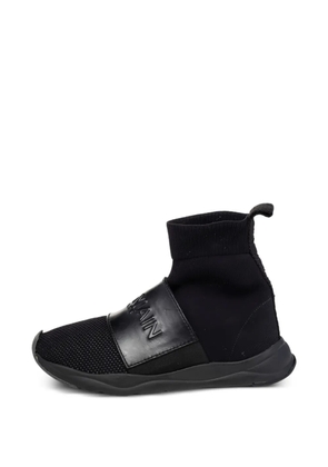 Balmain Pre-Owned Cameron logo-strap high-top slip-on sneakers - Black