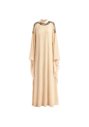 Gemy Maalouf embroidered-sleeve kaftan - Neutrals