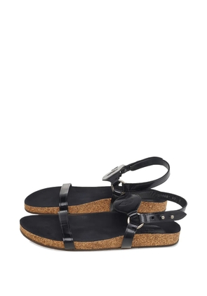 Gucci Pre-Owned Hysteria crest flat sandals - Black