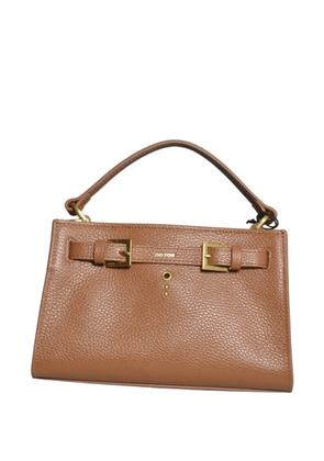 no:rae small Valegro buckle-detail leather tote bag - Brown