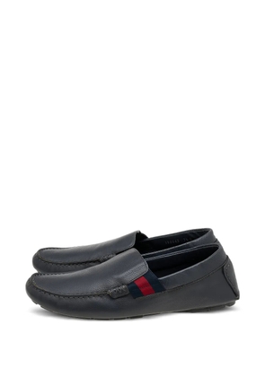 Gucci Pre-Owned Web-stripe loafers - Grey